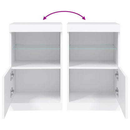 Dressoir Met Led-Verlichting 4X37X67 Cm Wit
