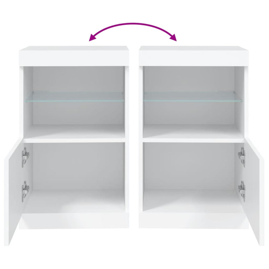 Dressoir Met Led-Verlichting 4X37X67 Cm Wit