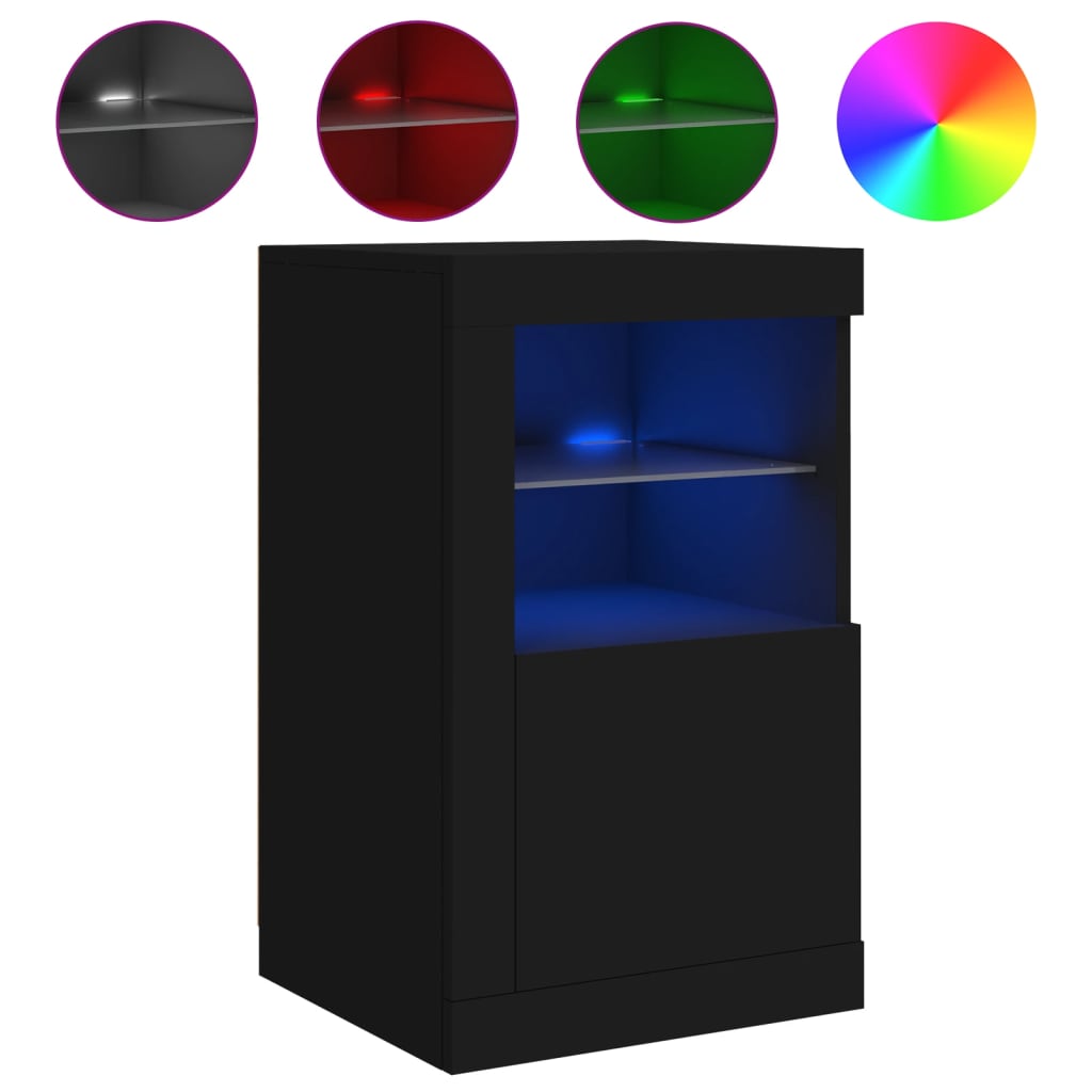 Dressoir Met Led-Verlichting 4X37X67 Cm Zwart