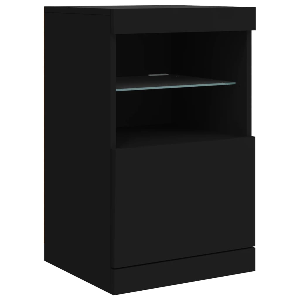 Dressoir Met Led-Verlichting 4X37X67 Cm Zwart
