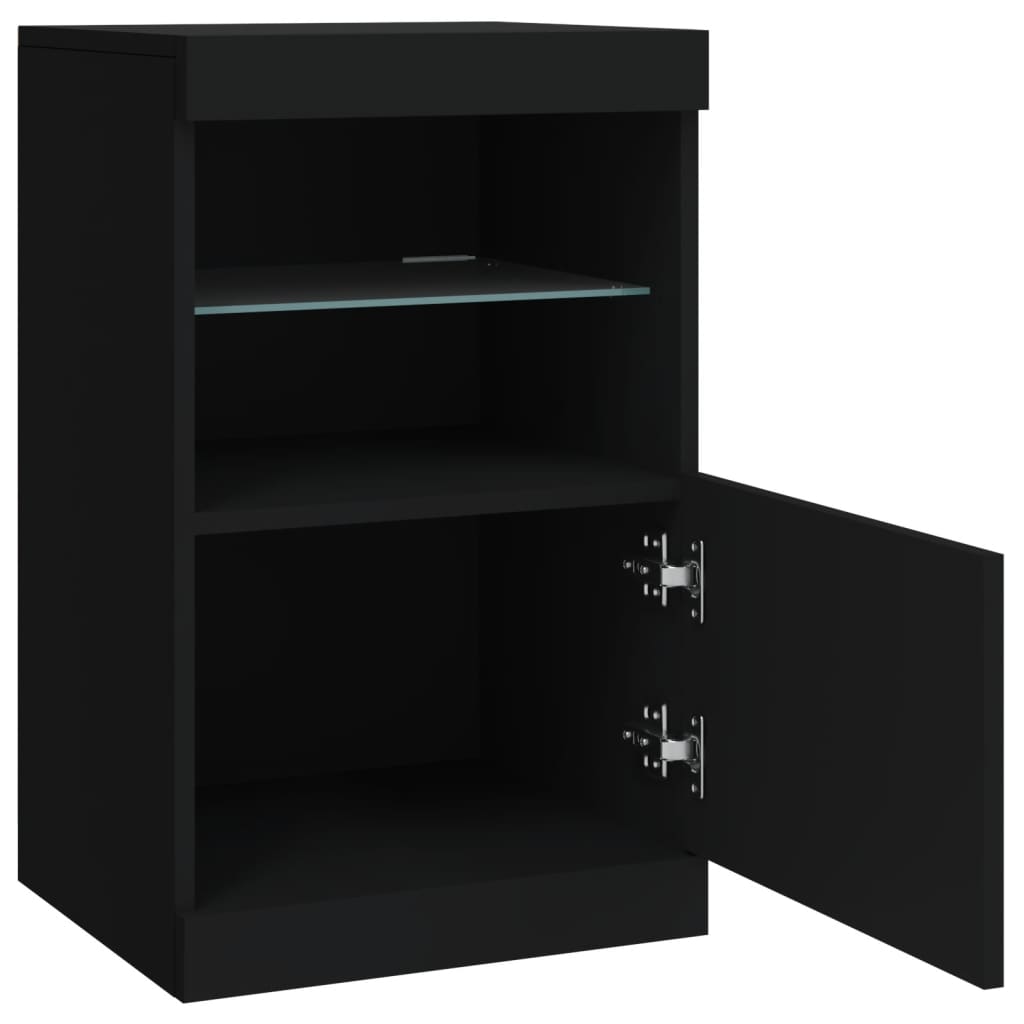 Dressoir Met Led-Verlichting 4X37X67 Cm Zwart