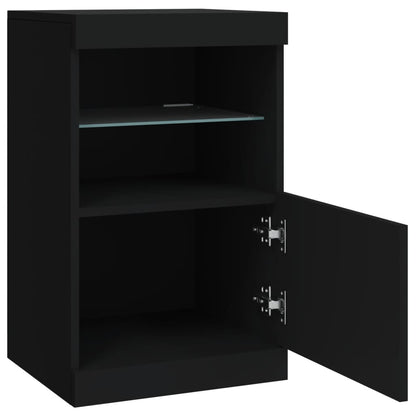 Dressoir Met Led-Verlichting 4X37X67 Cm Zwart