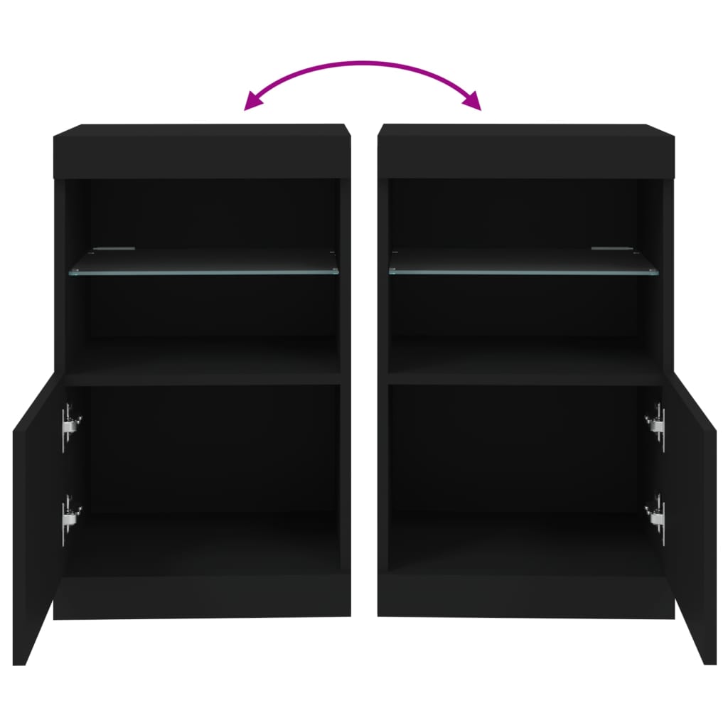 Dressoir Met Led-Verlichting 4X37X67 Cm Zwart