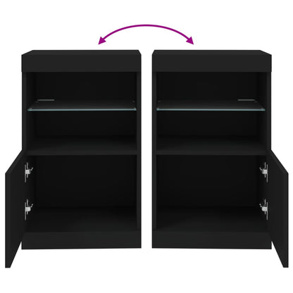Dressoir Met Led-Verlichting 4X37X67 Cm Zwart
