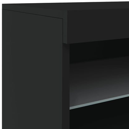 Dressoir Met Led-Verlichting 4X37X67 Cm Zwart