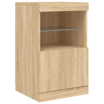 Dressoir Met Led-Verlichting 4X37X67 Cm Kleurig Sonoma eiken