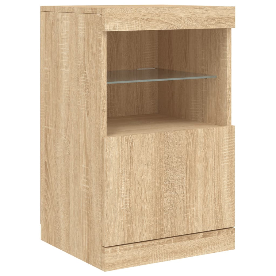 Dressoir Met Led-Verlichting 4X37X67 Cm Kleurig Sonoma eiken