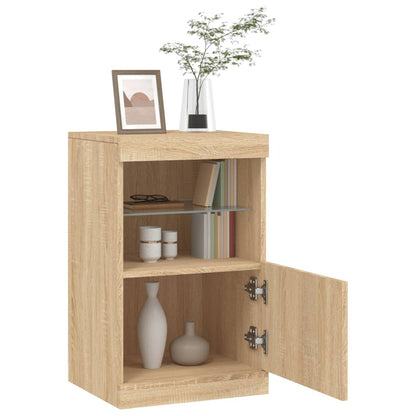 Dressoir Met Led-Verlichting 4X37X67 Cm Kleurig Sonoma eiken