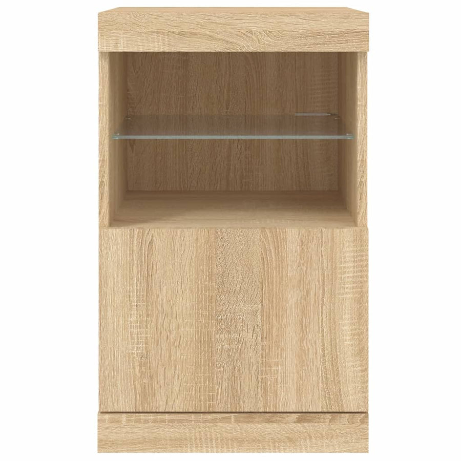 Dressoir Met Led-Verlichting 4X37X67 Cm Kleurig Sonoma eiken