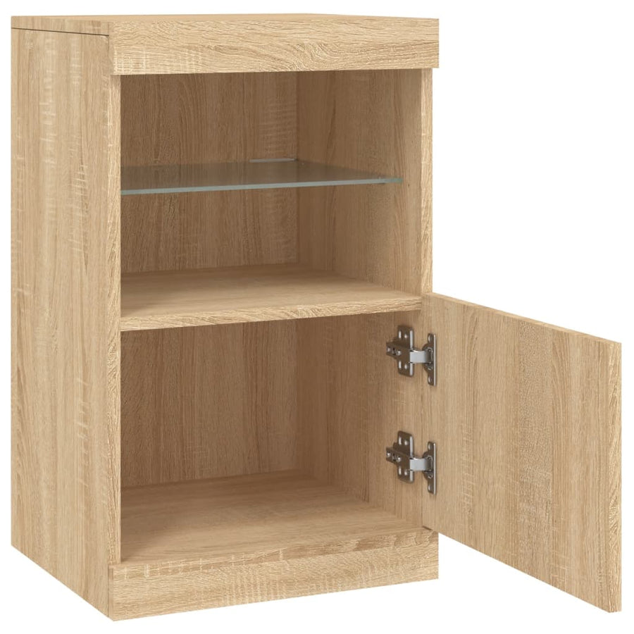 Dressoir Met Led-Verlichting 4X37X67 Cm Kleurig Sonoma eiken