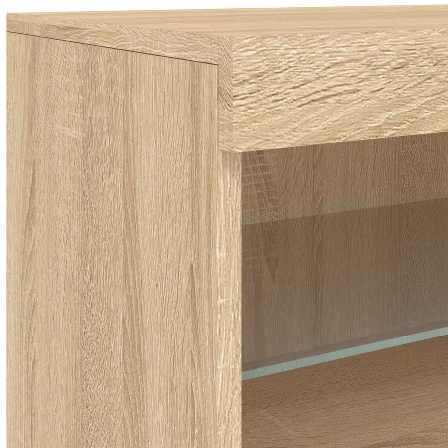 Dressoir Met Led-Verlichting 4X37X67 Cm Kleurig Sonoma eiken