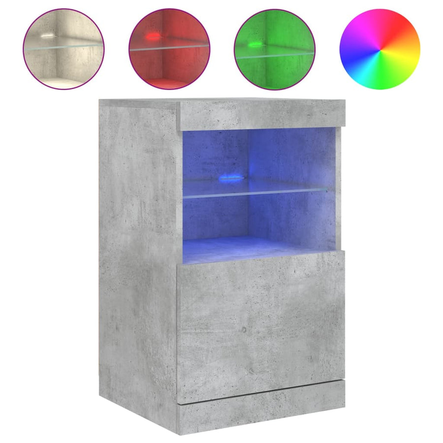 Dressoir Met Led-Verlichting 4X37X67 Cm Betongrijs