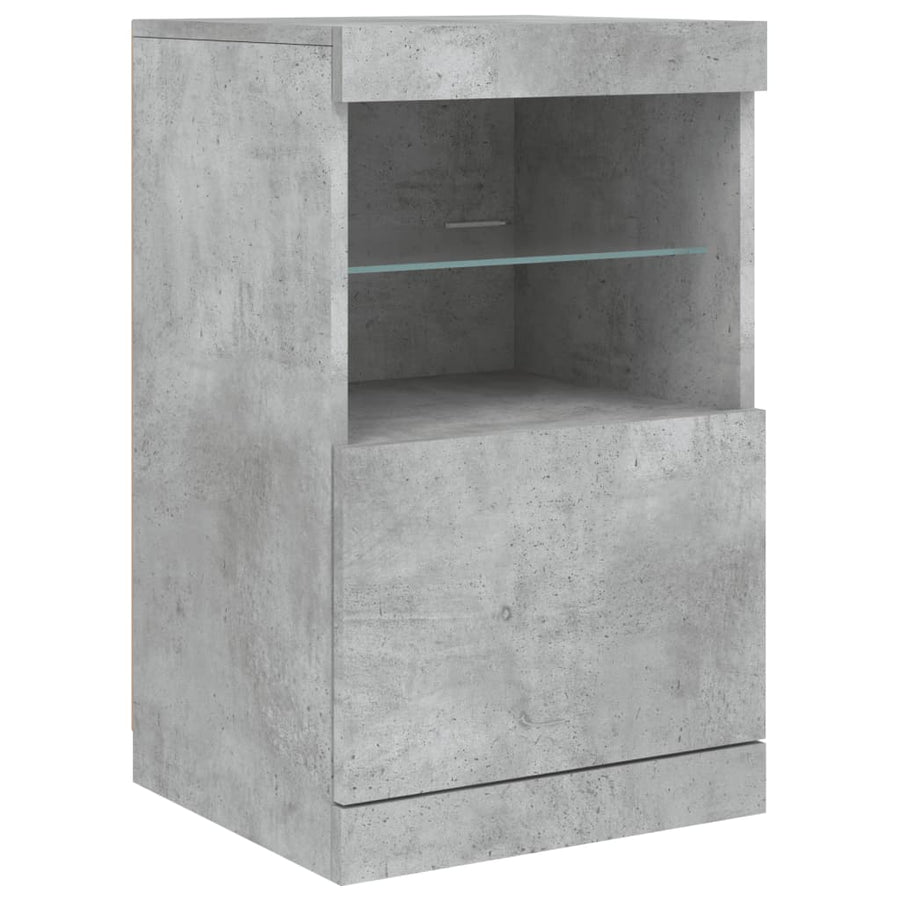 Dressoir Met Led-Verlichting 4X37X67 Cm Betongrijs