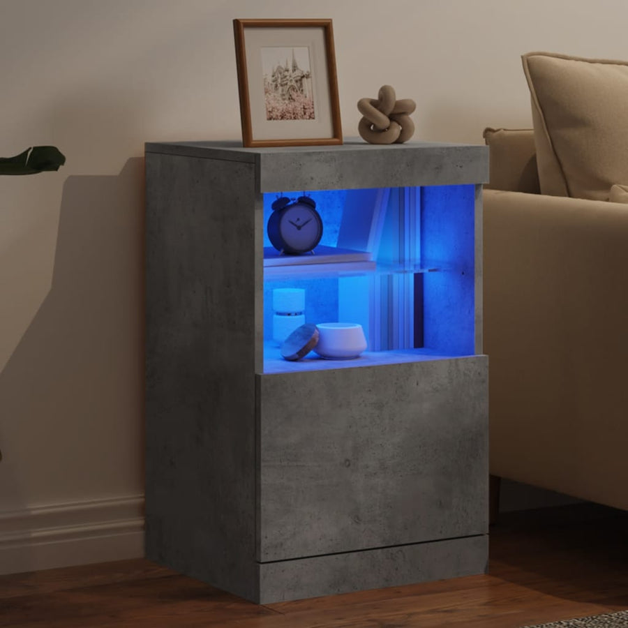 Dressoir Met Led-Verlichting 4X37X67 Cm Betongrijs