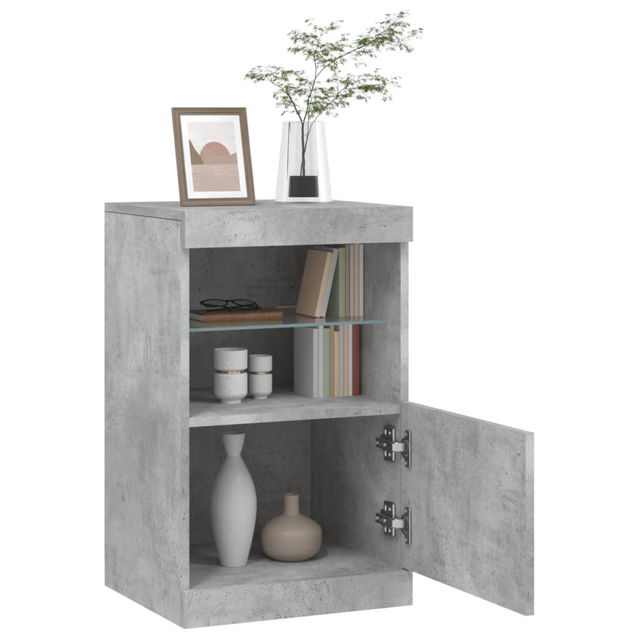 Dressoir Met Led-Verlichting 4X37X67 Cm Betongrijs