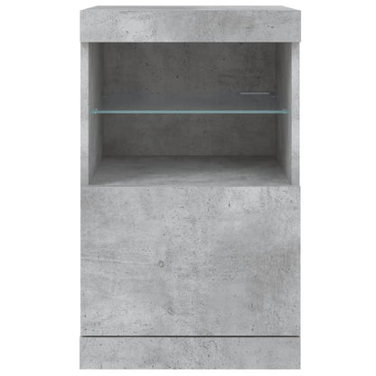Dressoir Met Led-Verlichting 4X37X67 Cm Betongrijs