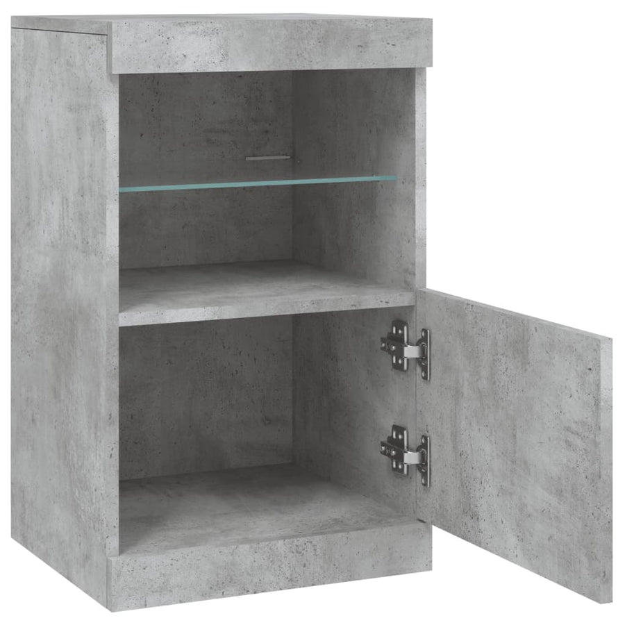 Dressoir Met Led-Verlichting 4X37X67 Cm Betongrijs