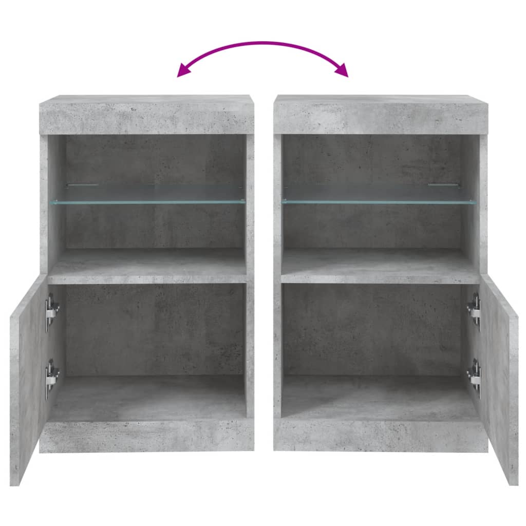 Dressoir Met Led-Verlichting 4X37X67 Cm Betongrijs