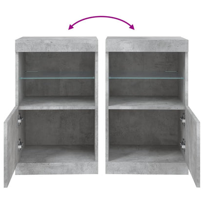 Dressoir Met Led-Verlichting 4X37X67 Cm Betongrijs
