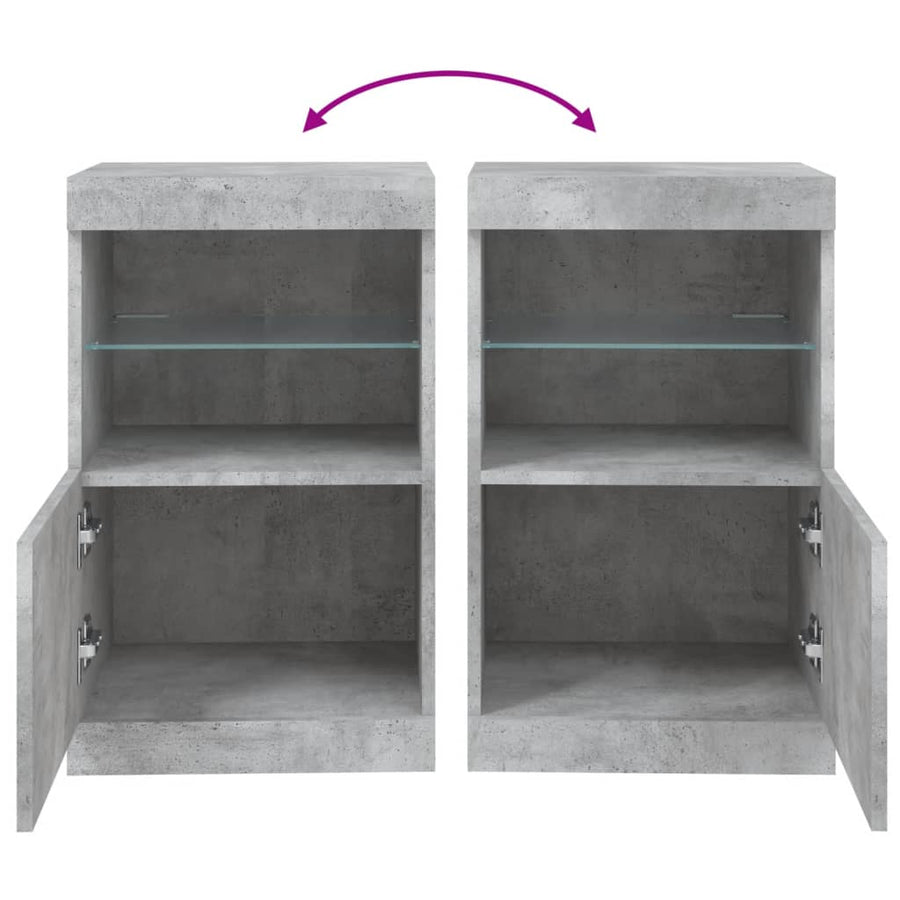 Dressoir Met Led-Verlichting 4X37X67 Cm Betongrijs