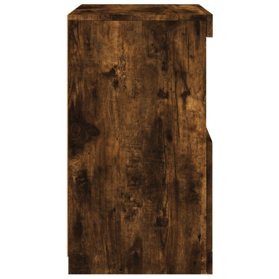 Dressoir Met Led-Verlichting 4X37X67 Cm Kleurig Gerookt eiken