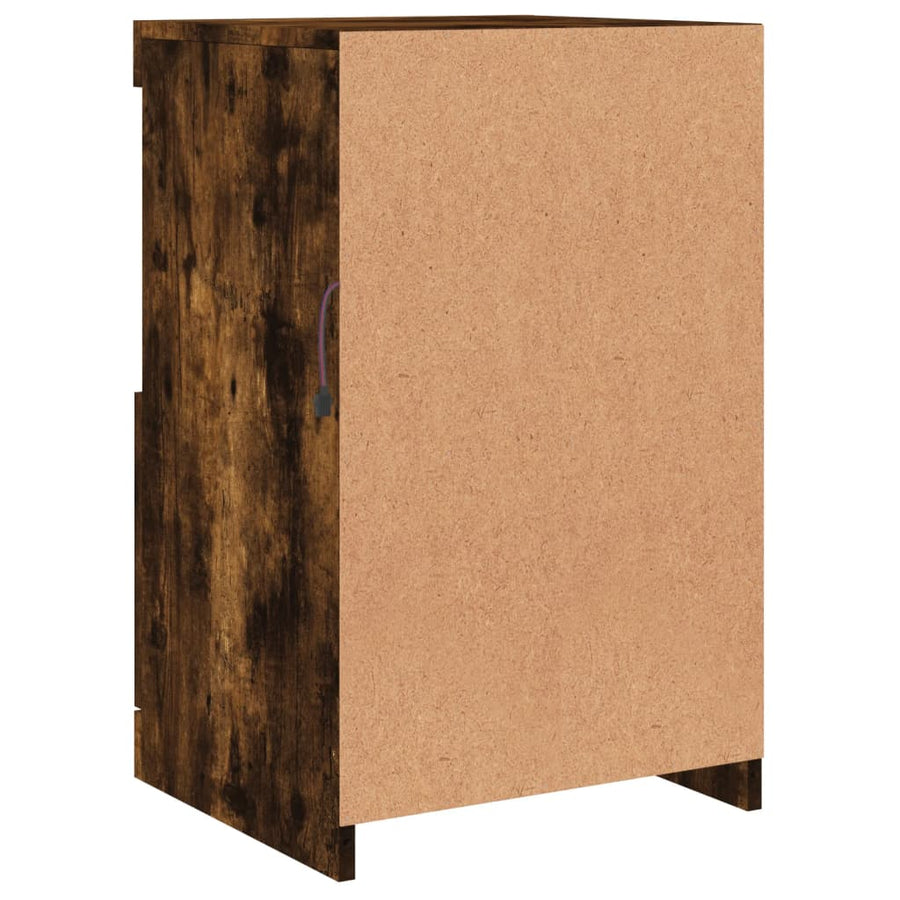 Dressoir Met Led-Verlichting 4X37X67 Cm Kleurig Gerookt eiken