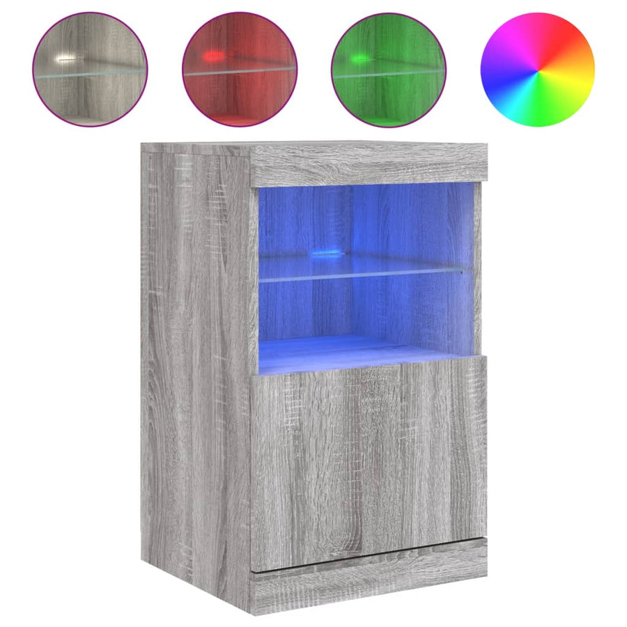 Dressoir Met Led-Verlichting 4X37X67 Cm Eiken Grijs sonoma