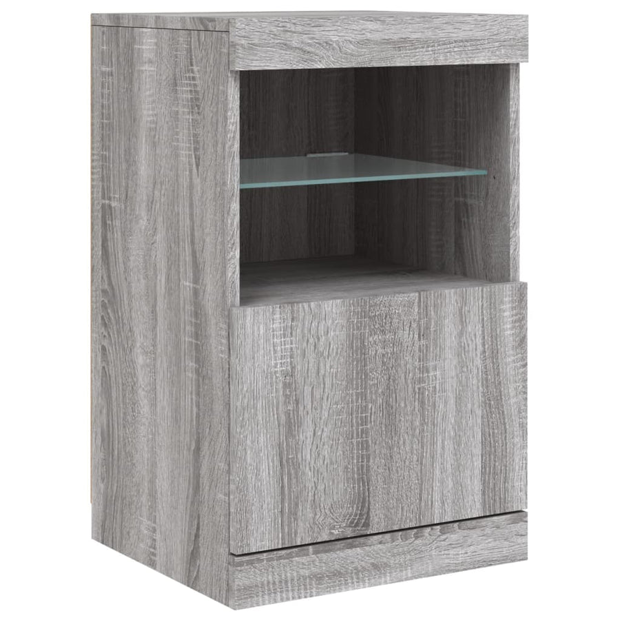 Dressoir Met Led-Verlichting 4X37X67 Cm Eiken Grijs sonoma
