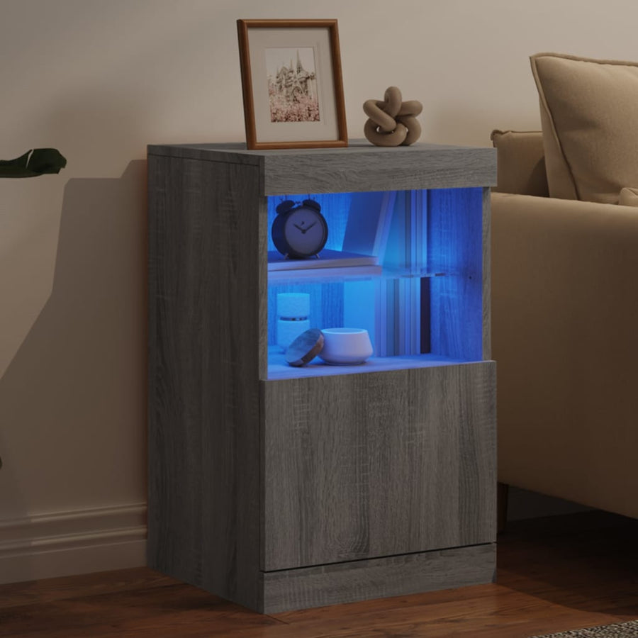 Dressoir Met Led-Verlichting 4X37X67 Cm Eiken Grijs sonoma