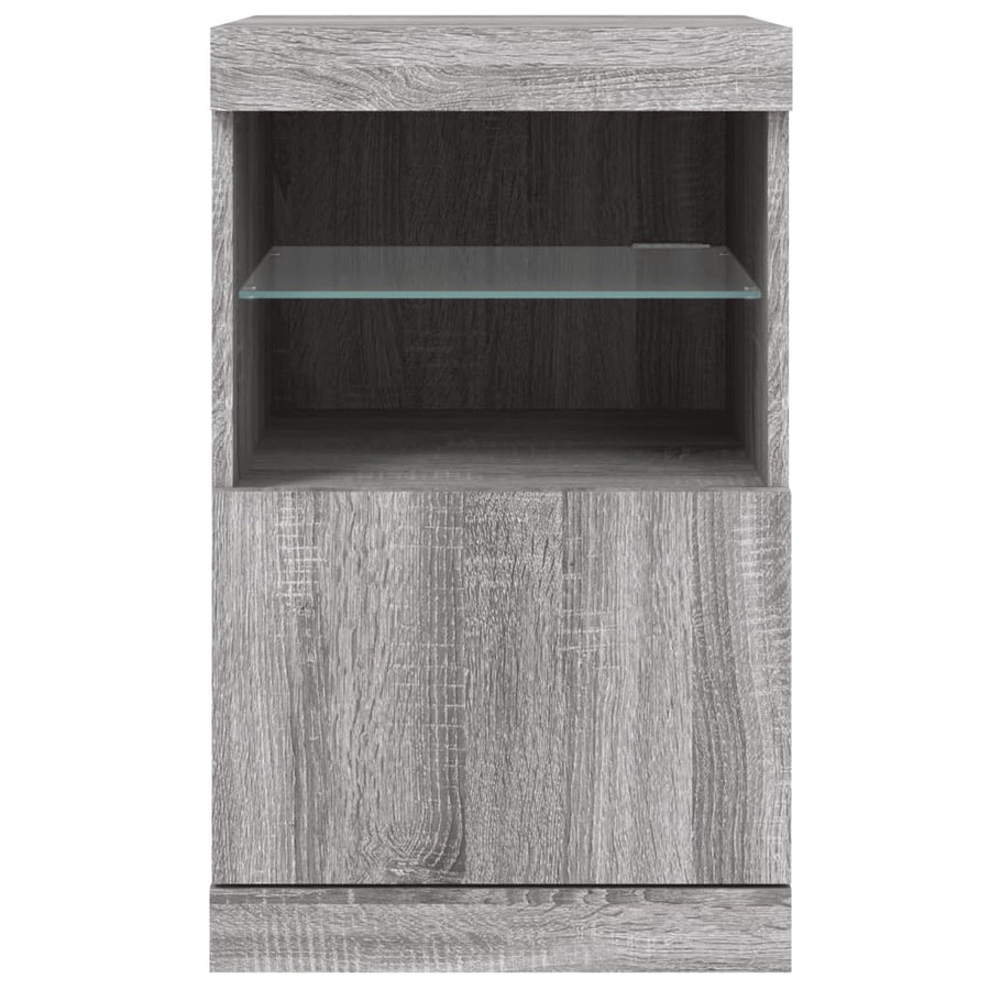 Dressoir Met Led-Verlichting 4X37X67 Cm Eiken Grijs sonoma