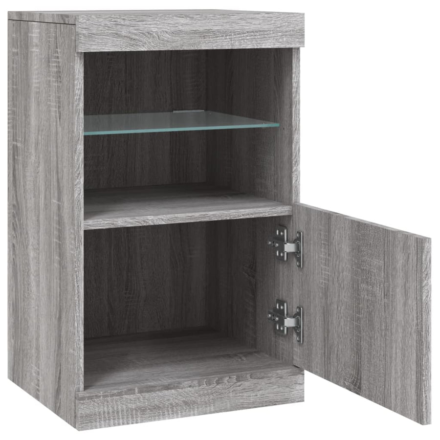 Dressoir Met Led-Verlichting 4X37X67 Cm Eiken Grijs sonoma