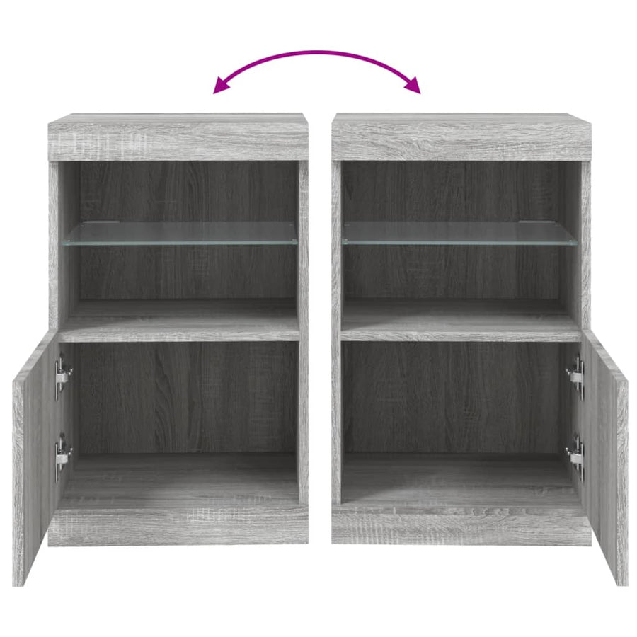 Dressoir Met Led-Verlichting 4X37X67 Cm Eiken Grijs sonoma
