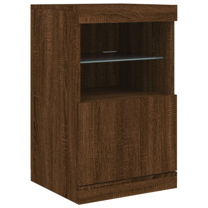 Dressoir Met Led-Verlichting 4X37X67 Cm Bruineikenkleurig bruin eikenkleur