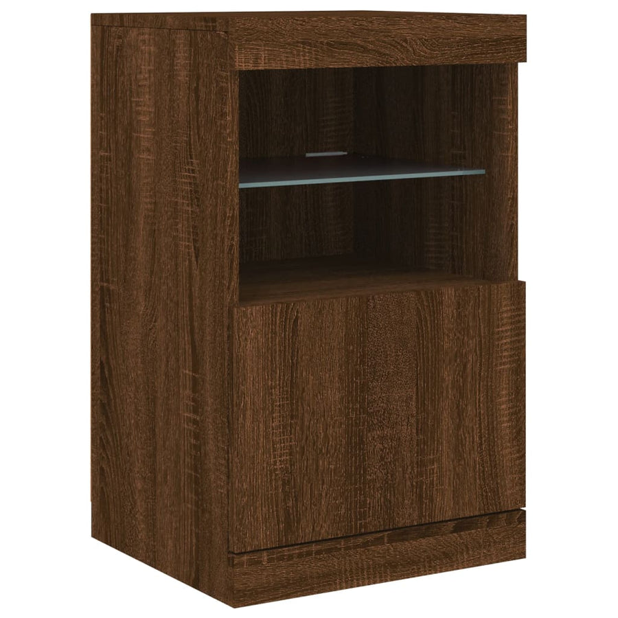 Dressoir Met Led-Verlichting 4X37X67 Cm Bruineikenkleurig bruin eikenkleur