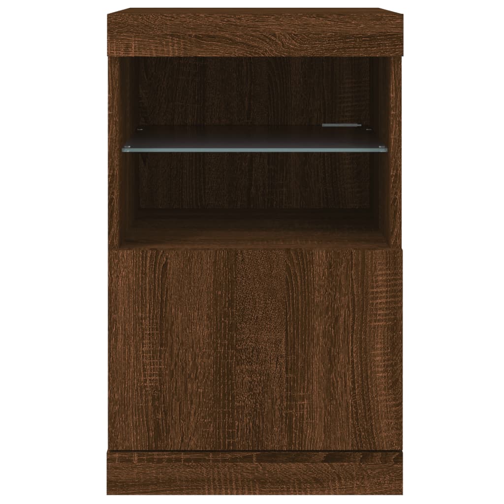 Dressoir Met Led-Verlichting 4X37X67 Cm Bruineikenkleurig bruin eikenkleur