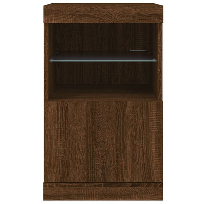 Dressoir Met Led-Verlichting 4X37X67 Cm Bruineikenkleurig bruin eikenkleur