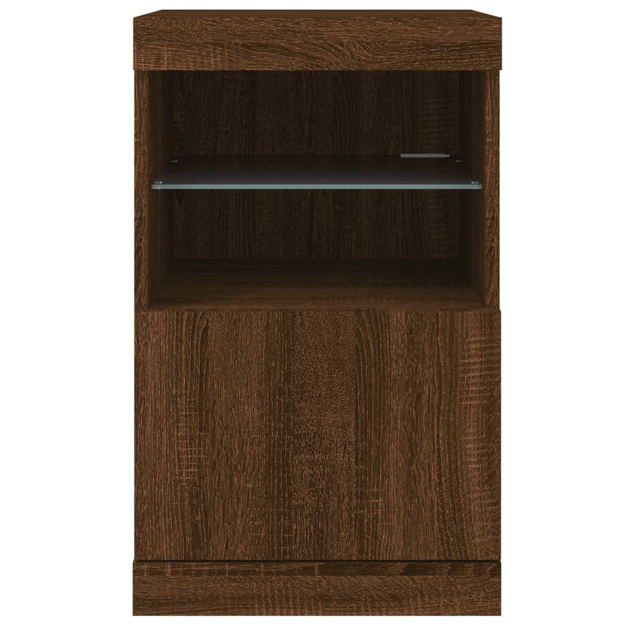 Dressoir Met Led-Verlichting 4X37X67 Cm Bruineikenkleurig bruin eikenkleur