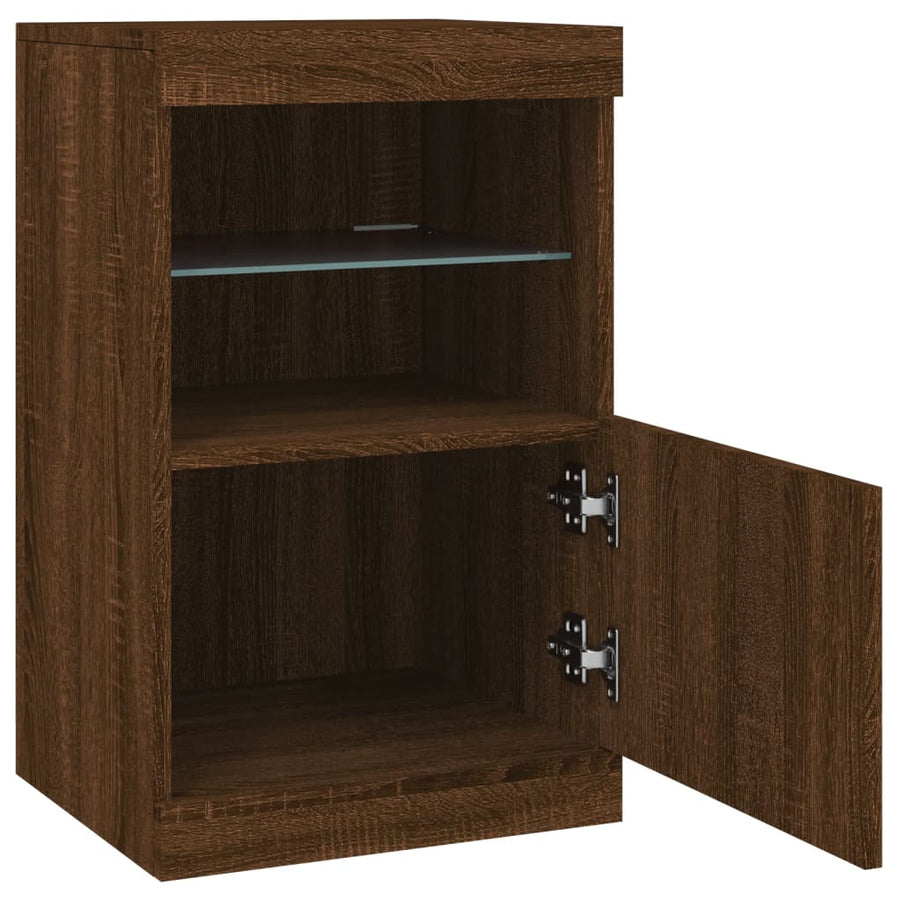 Dressoir Met Led-Verlichting 4X37X67 Cm Bruineikenkleurig bruin eikenkleur