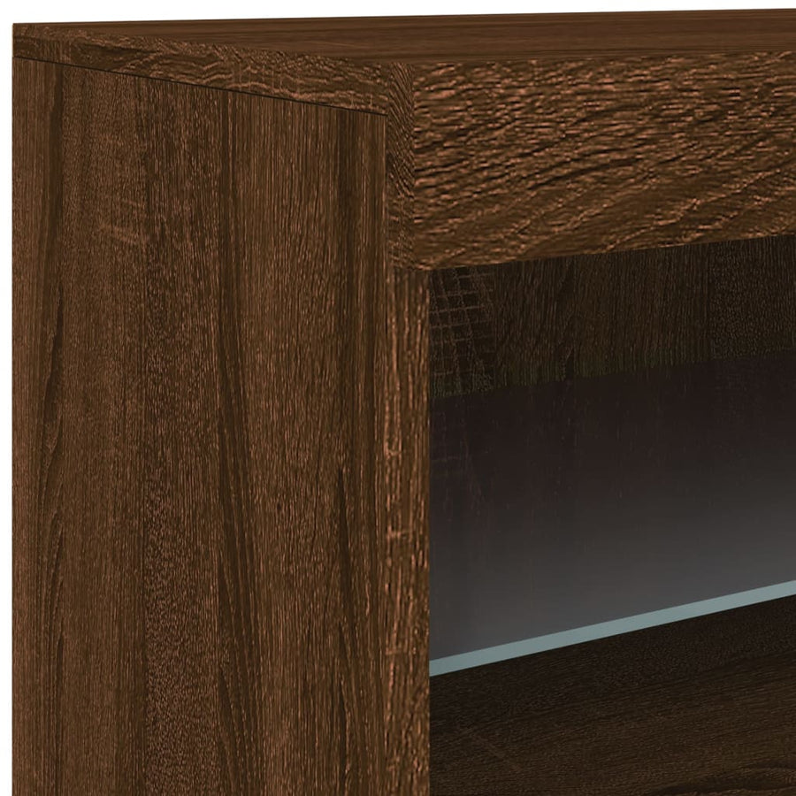 Dressoir Met Led-Verlichting 4X37X67 Cm Bruineikenkleurig bruin eikenkleur