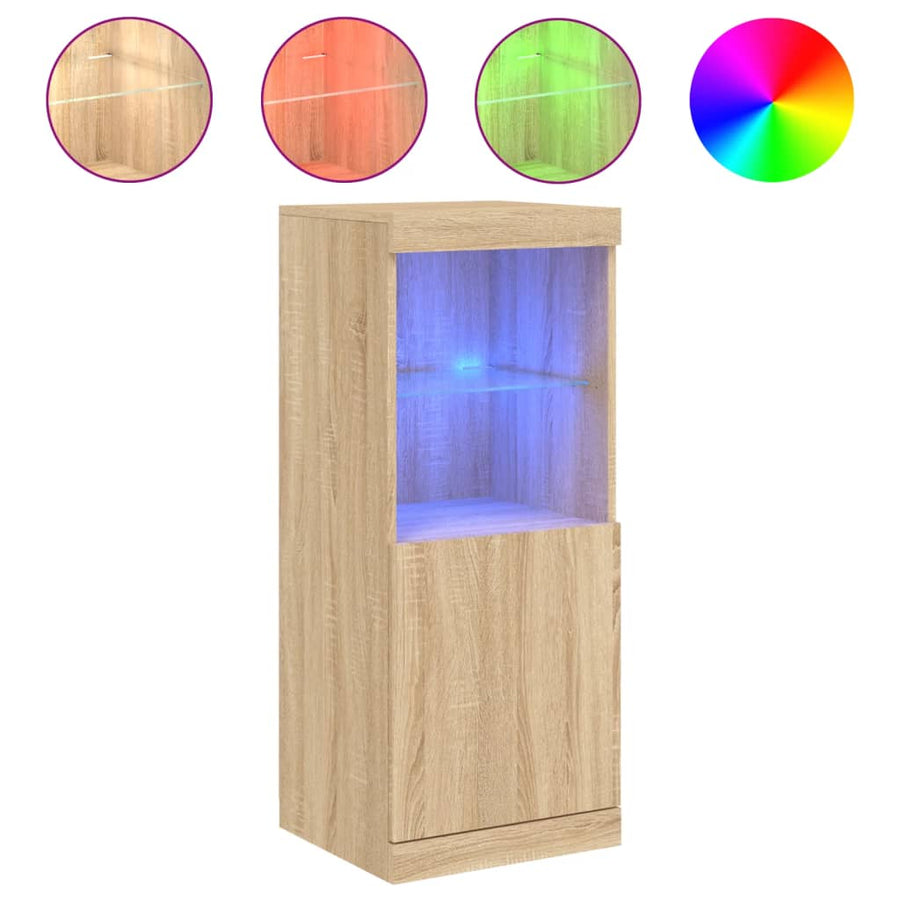 Dressoir Met Led-Verlichting 4X37X00 Cm Kleurig Sonoma eiken