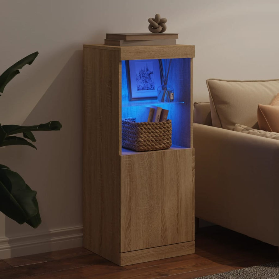 Dressoir Met Led-Verlichting 4X37X00 Cm Kleurig Sonoma eiken