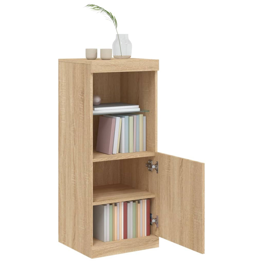 Dressoir Met Led-Verlichting 4X37X00 Cm Kleurig Sonoma eiken