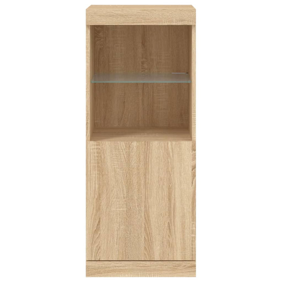 Dressoir Met Led-Verlichting 4X37X00 Cm Kleurig Sonoma eiken