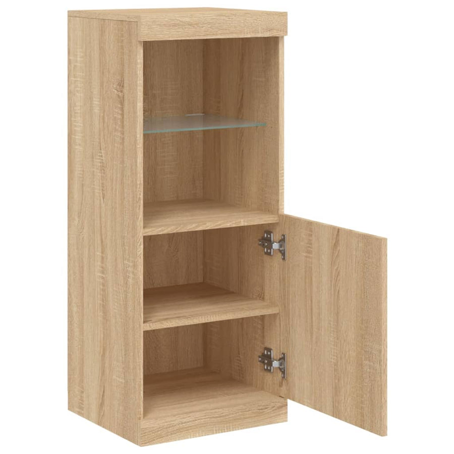 Dressoir Met Led-Verlichting 4X37X00 Cm Kleurig Sonoma eiken
