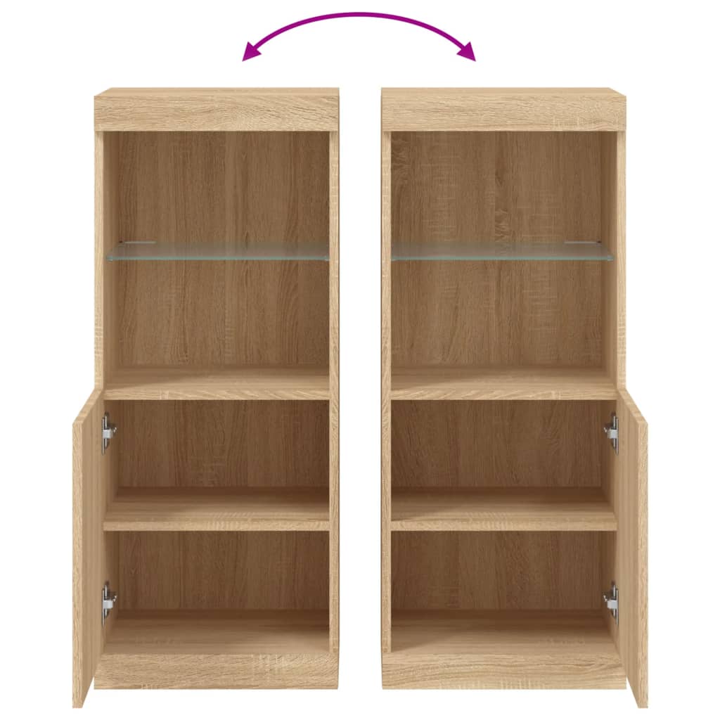 Dressoir Met Led-Verlichting 4X37X00 Cm Kleurig Sonoma eiken
