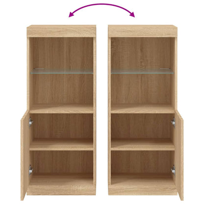 Dressoir Met Led-Verlichting 4X37X00 Cm Kleurig Sonoma eiken