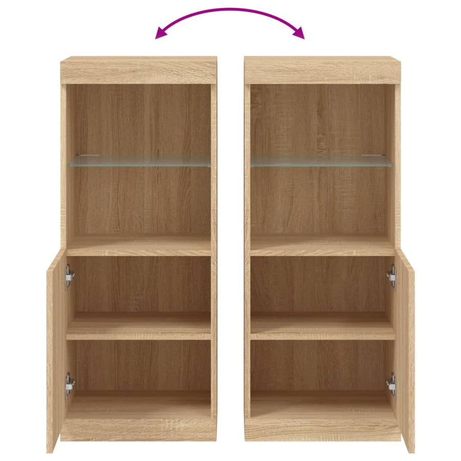 Dressoir Met Led-Verlichting 4X37X00 Cm Kleurig Sonoma eiken