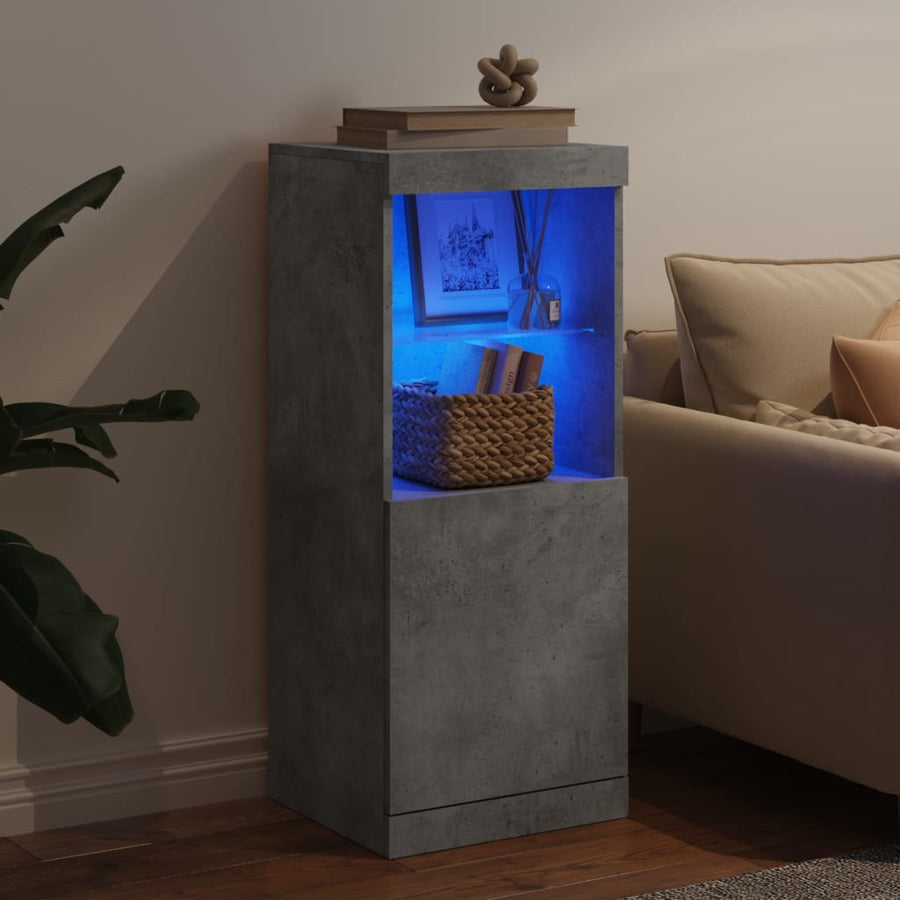 Dressoir Met Led-Verlichting 4X37X00 Cm Betongrijs