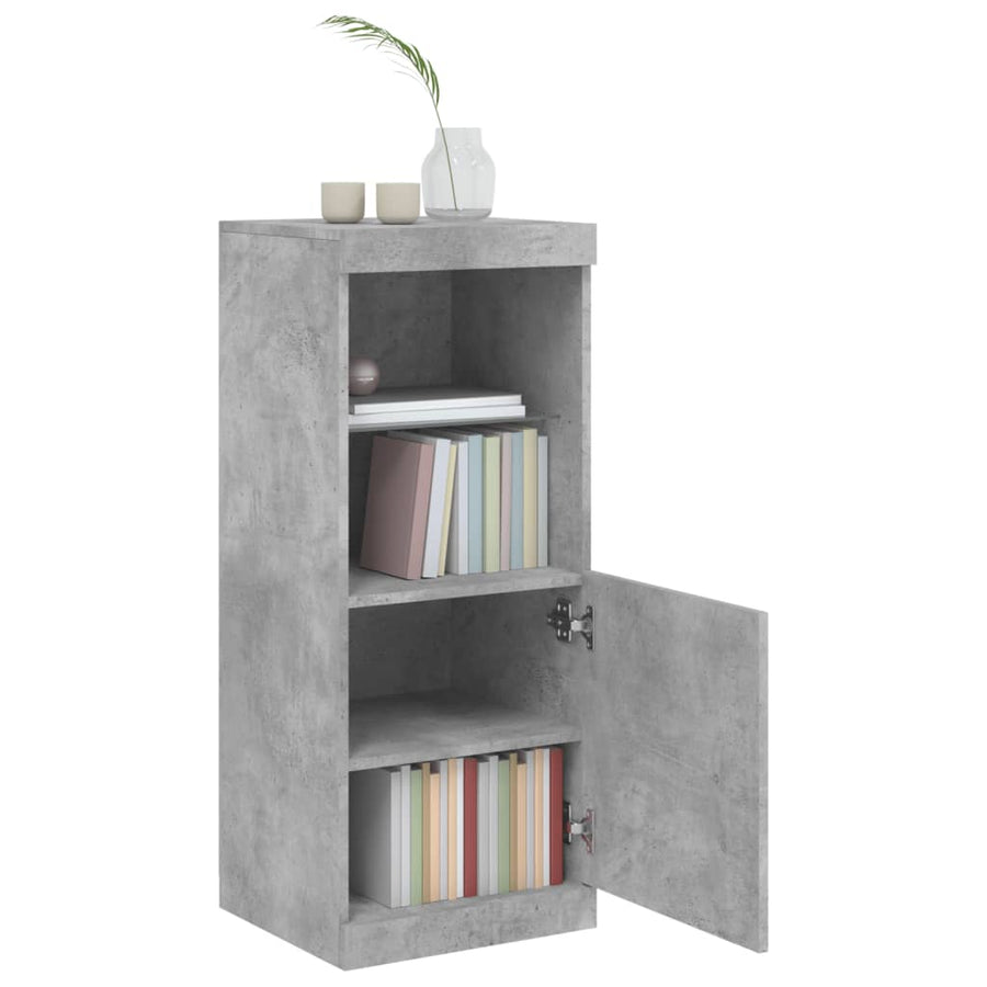 Dressoir Met Led-Verlichting 4X37X00 Cm Betongrijs