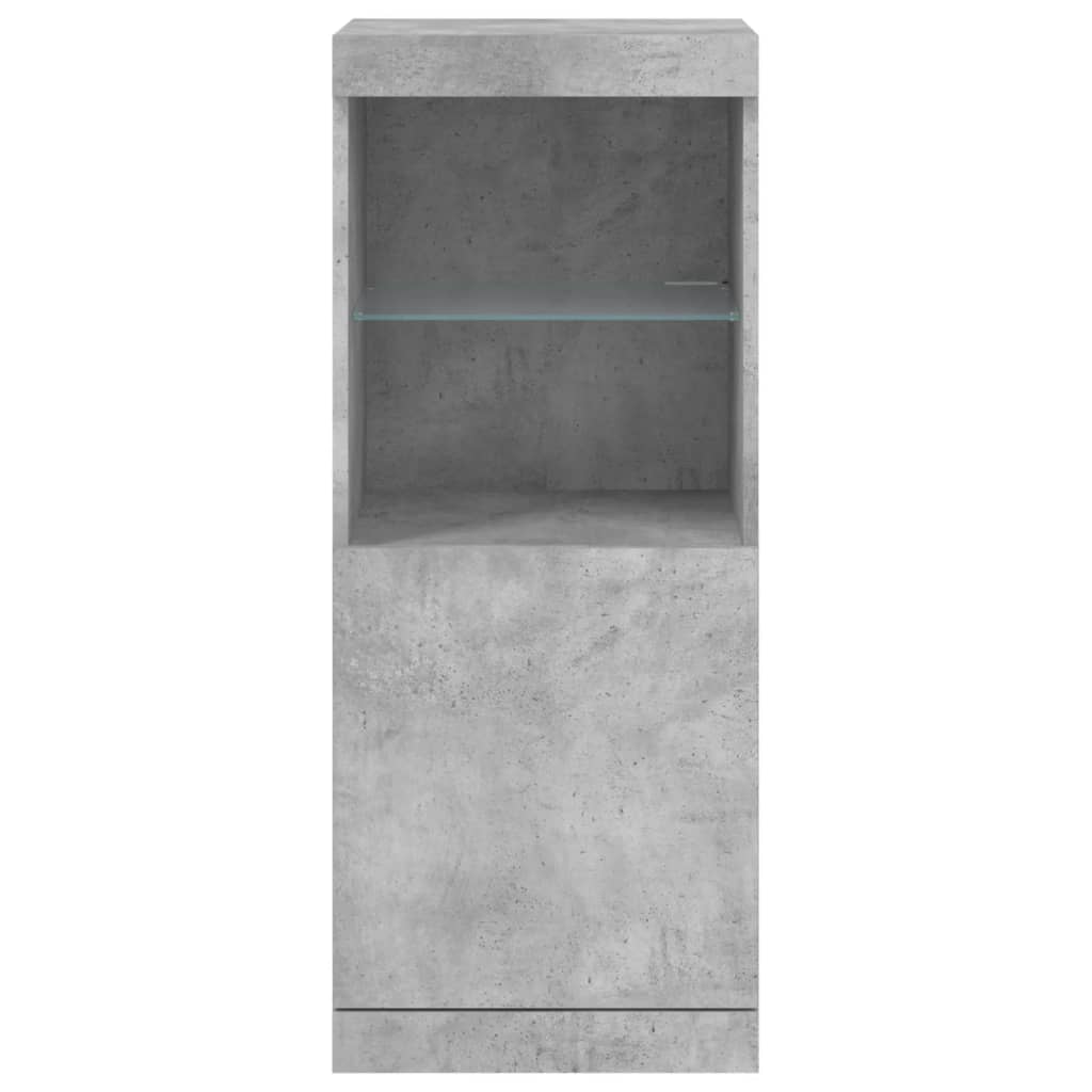 Dressoir Met Led-Verlichting 4X37X00 Cm Betongrijs